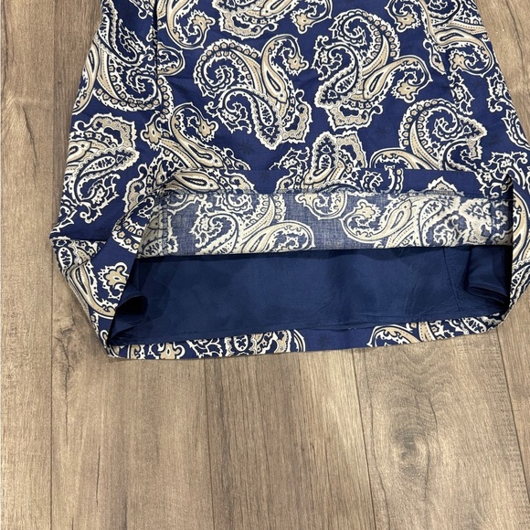 Ann Taylor Loft Blue Paisley Sleeveless Dress Lined Size 10 Casual Office - Picture 3 of 7